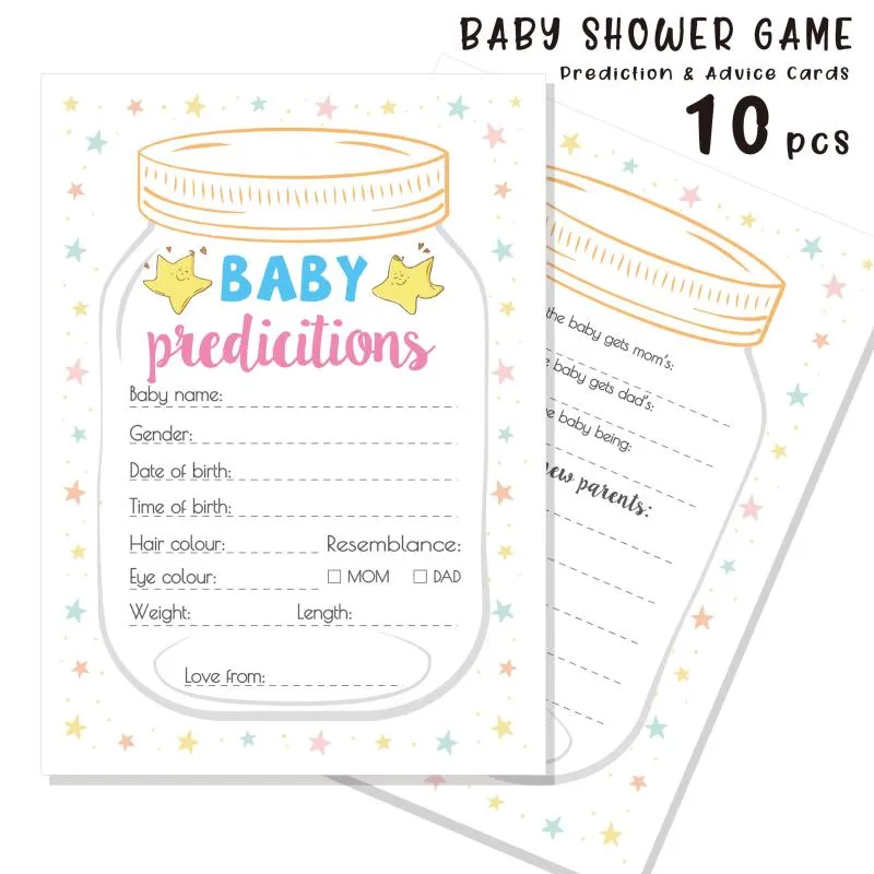 Decorazione per feste Baby Shower Carte da gioco per il primo compleanno Anniversario di giochi di rivelazione di genere in famiglia