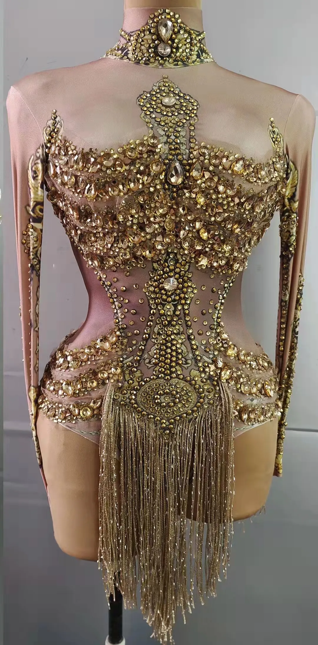 Rhinestone Gold Tassel Long Sleeve Spandex Bodysuit Leotard for Women Stage Wear Nightclub Dance Costume from Dhgate Stage Wear - price 100.08 Rhinestone Gold Tassel Long Sleeve Spandex Bodysuit Leotard for Women Stage Wear Nightclub Dance Costume from Dhgate Stage Wear - price 100.08