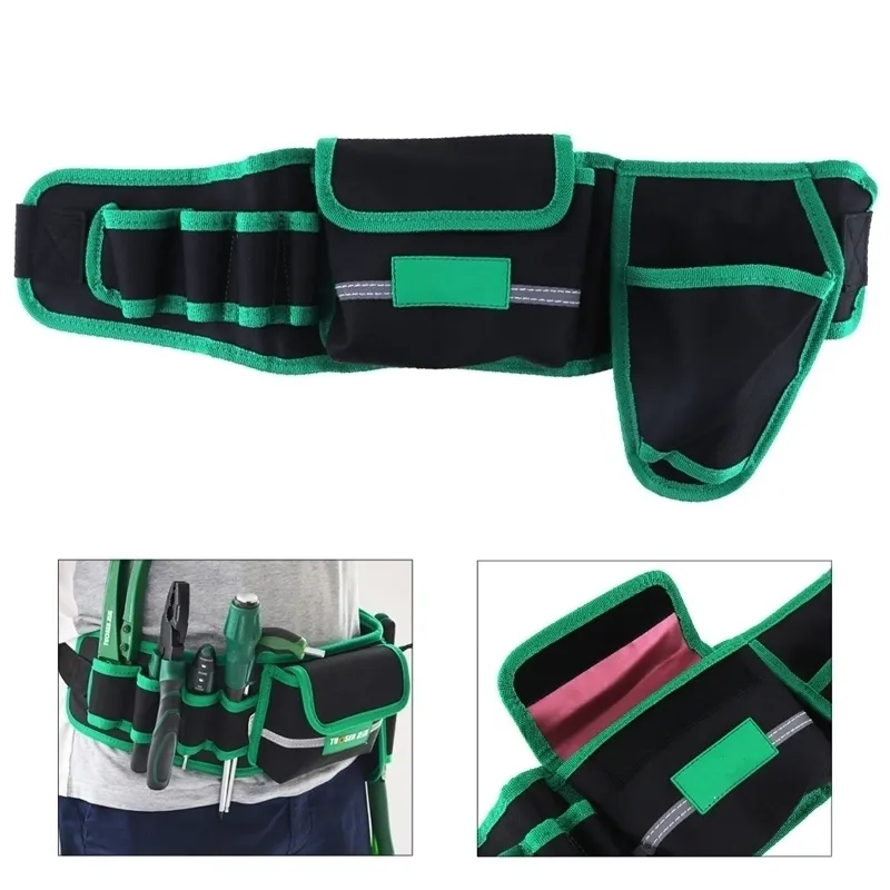 Multifunción Durable impermeable cintura herramienta bolsa cinturón electricista soporte de reparación bolsa organizador con bolsillo de taladro eléctrico Y200324