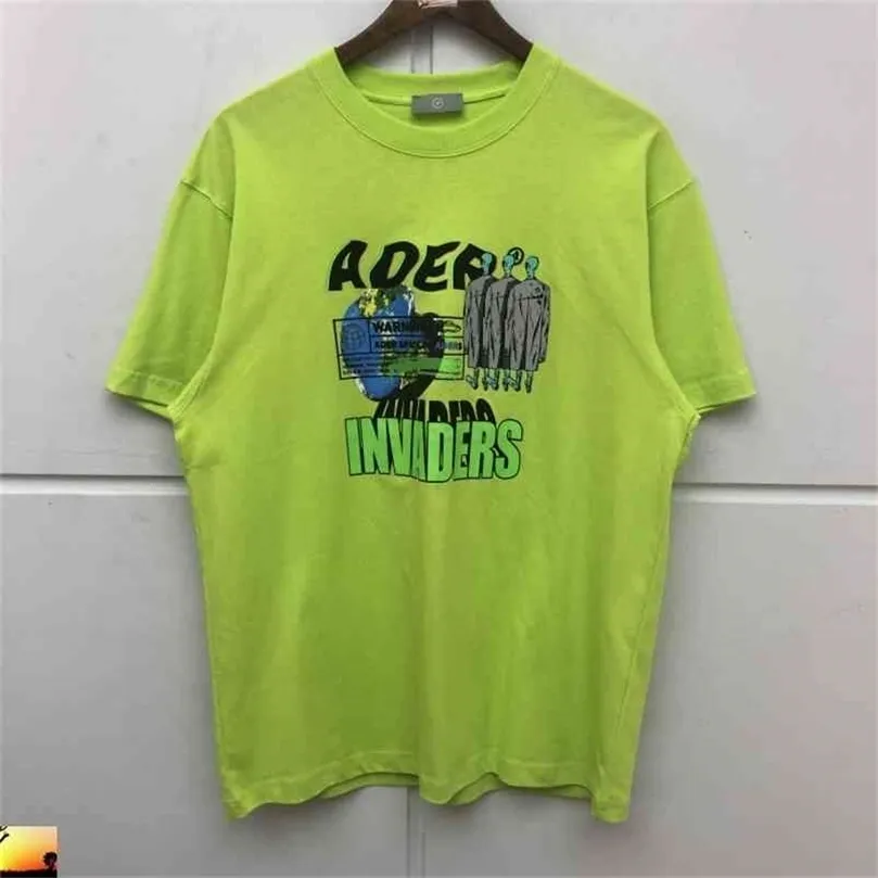 Tシャツ・カットソー ADERERROR T-Shirt - Ader Error - Cotton - Green Ader Error T Shirt Men Women Abstract Spaceship UFO