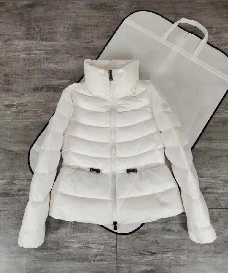 Dames klassieke taille down lagen onzichtbare cap jassen winter puffer puffer parka Europe designer jas unisex bovenkleding warme veerjack kleding wit zwart