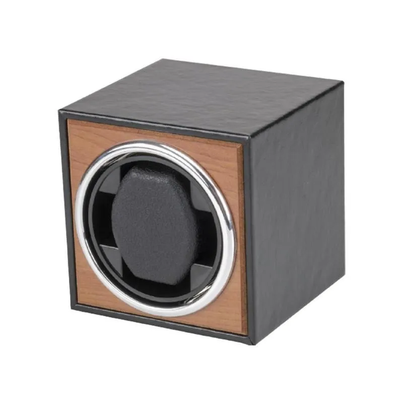 Luxury Watch Winder Box for Automatic Watches Stores 1 Watch Wooden Watch Storage Case 3 Rotation Modes 2024 Model Walnut Brown