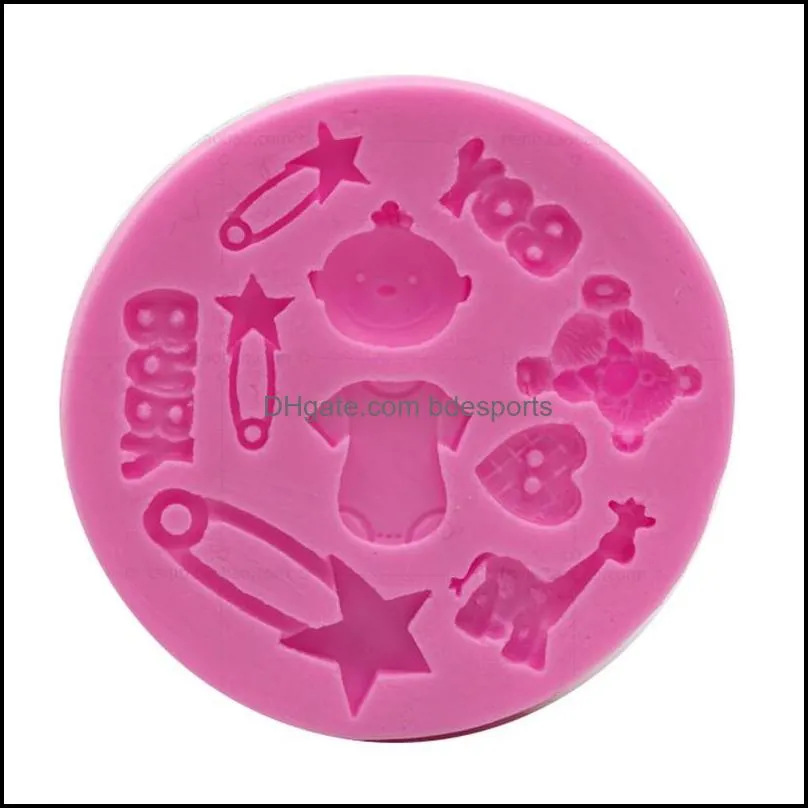 BOY baby cake mould Silicone Chocolates Jelly Fondant Paste Cooking Cake Mould Decoration Tool