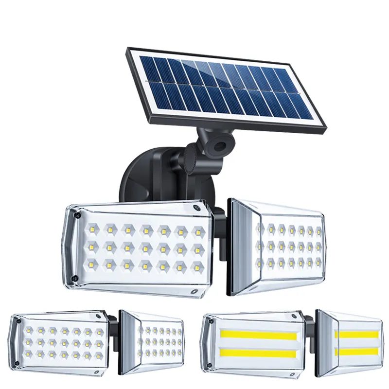 Luci solari a LED Sensore a microonde aggiornato per esterni 270 Lampada da parete solare wireless grandangolare Luce di inondazione impermeabile per garage