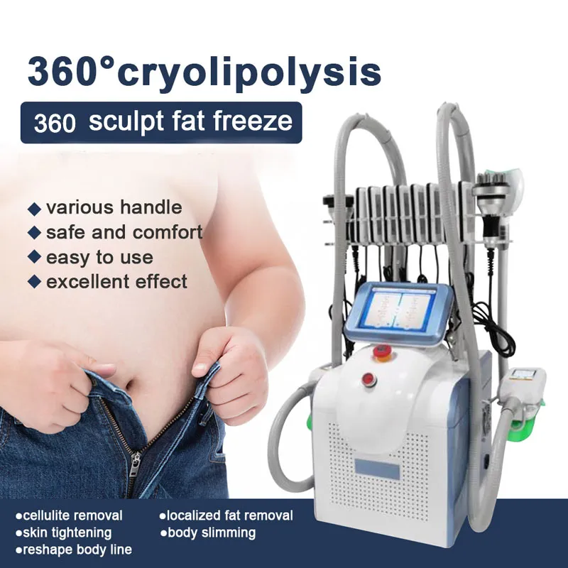 Cryolipólise corporal 360 esculpindo a redução de queixo duplo lipo slim crioterapia perde peso de gravação de gordura de gordura com o sistema de cavitação a vácuo perda de gordura