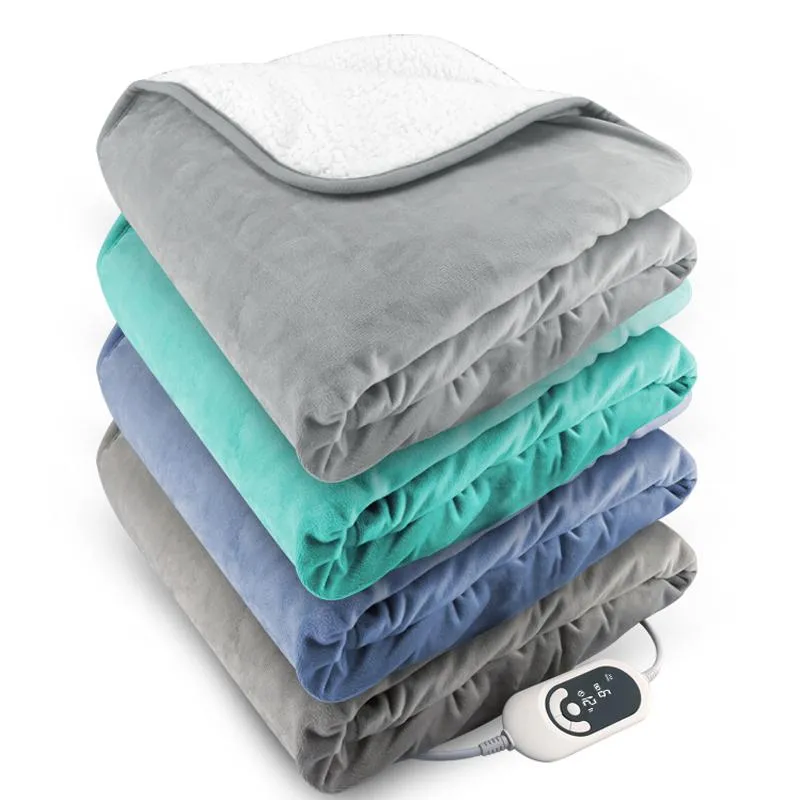 Blankets Reversible Sherpa/Fleece Heated Electric Throw Blanket 50x60