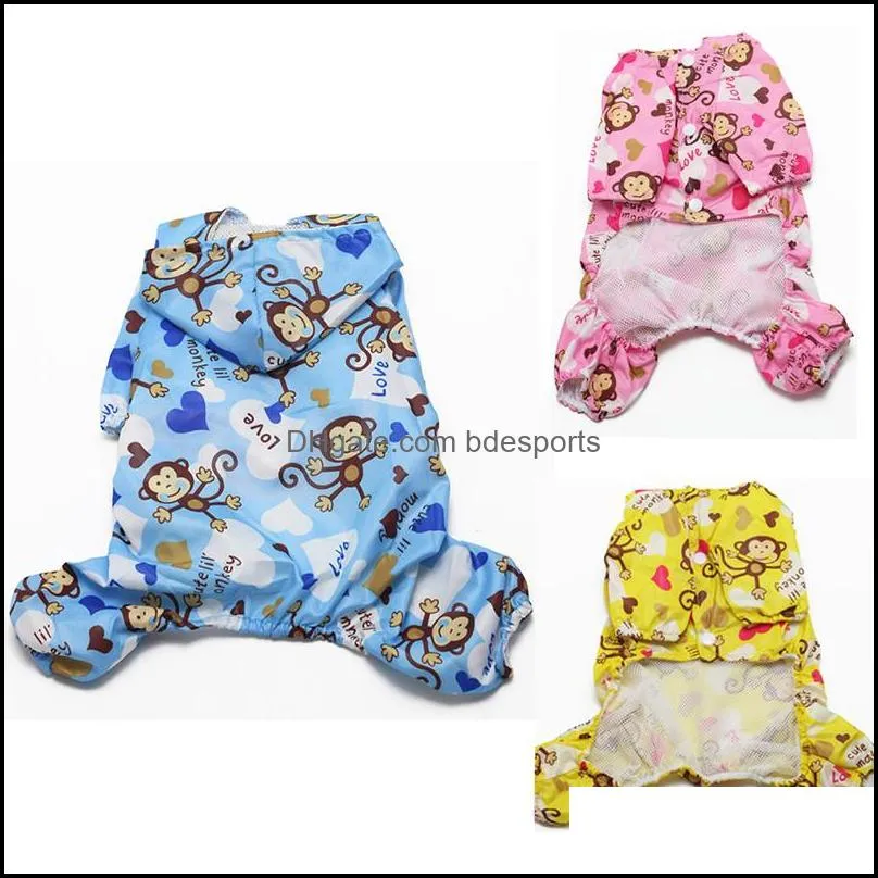 Pet Dog Hoodie Hooded Rain Coat Clothes Dogs Puppy Casual Waterproof Jacket Hot