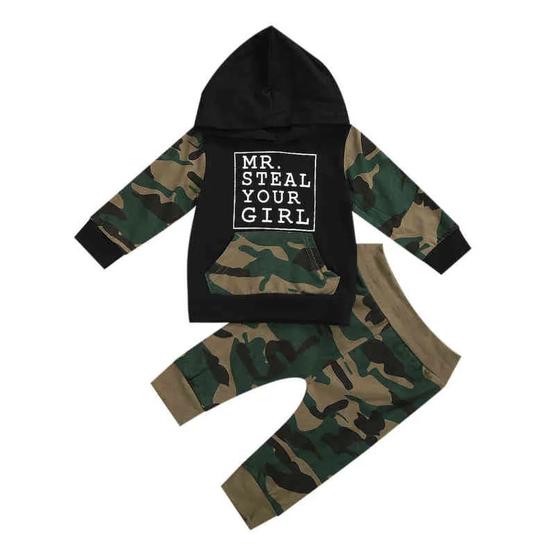 Toddlers Baby Boy Clothing Sets printemps Automn Tracksuit Brief Sweatshirt à manches longues à Camouflage Pants Boy 0-3 ans J220711