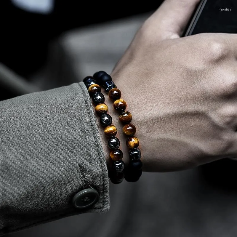 2022 Classic Tiger Eye Stone Mens Charm Bracelet For Men Fashionable