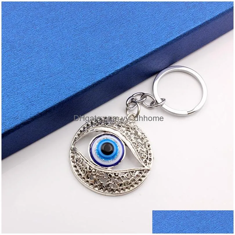 fashion jewelry turkish symbol evil eye key ring vintage blue eye keychain