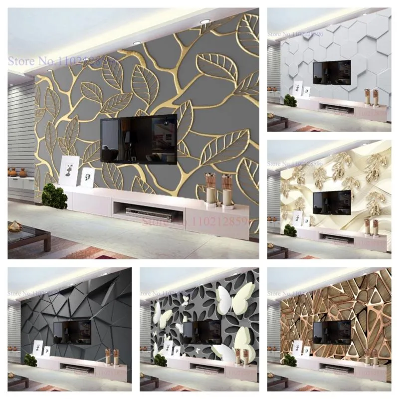 Fonds d'écran Fond d'écran 3D Peinture de luxe Peinture murale personnalisée Grand pour salon TV Canapé Fond Chambre Décor à la maison Moderne PosterWallpaper