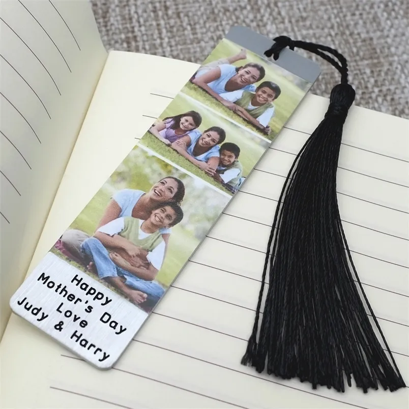 Po personalizado com borla para as mães personalizadas Mothers Graved Markmark Reader Gift para seu 220711
