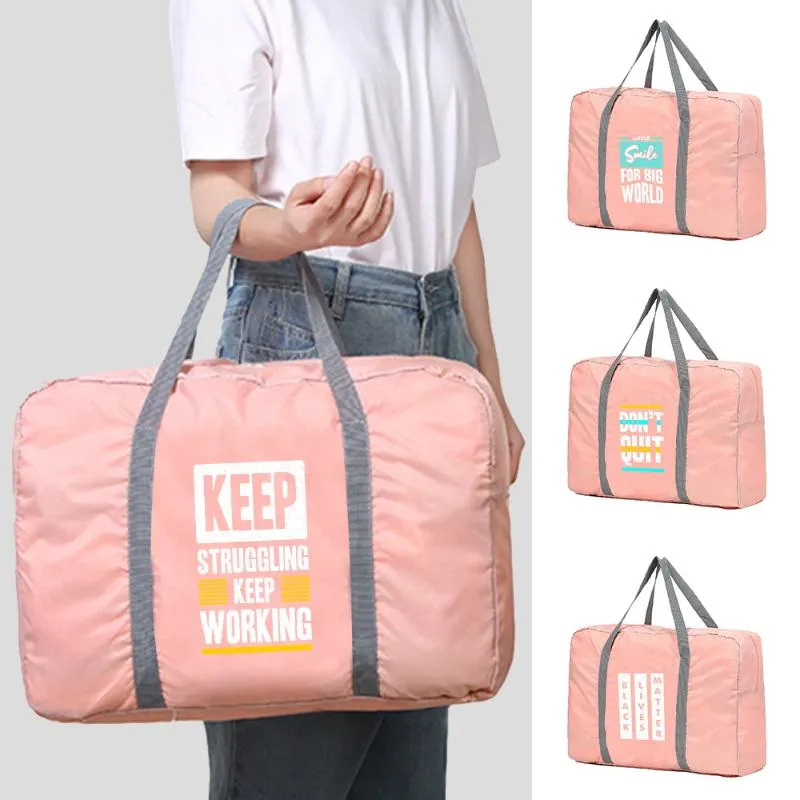 Duffel Väskor Travel Bag Bagage Nylon Handväskor unisex Traveler Accessories Large Capacity Clothes Semester Portable Folding Organizer