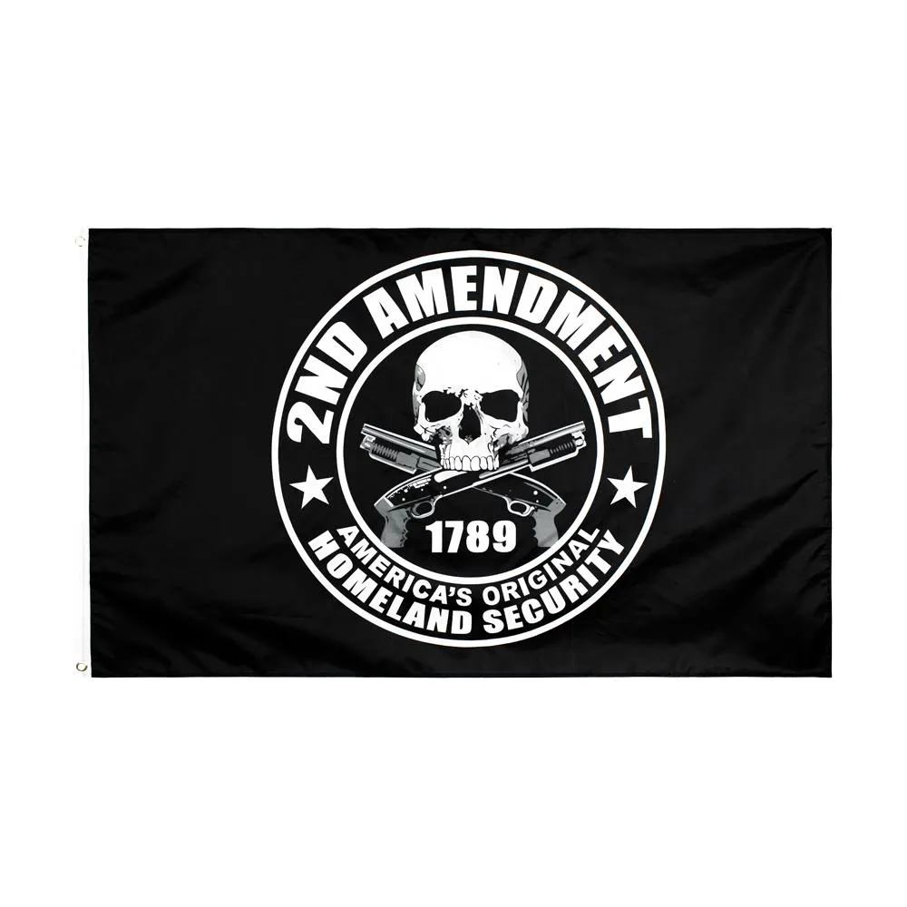 2e amendement Skull Flag Freeshipping Direct Factory suspendu 90x150cm 3x5 ft en gros
