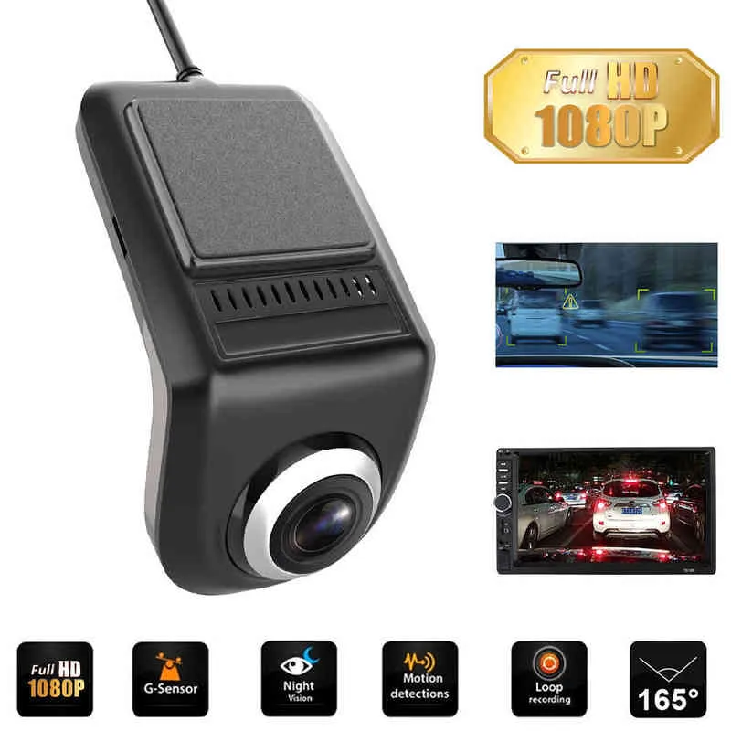 CAR DVR FULL HD P GSENSOR Min Auto DVR Câmera U CARRO DE VÍDEO DIGITAL DE VÍDEO DE VÍDEO Multimídia Player para Android Adas Dashcam J220601