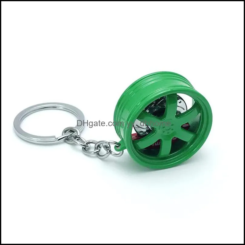 ups popular car wheel party favor hub key chain high-end modified brake disc wheel hub metal key chain pendant