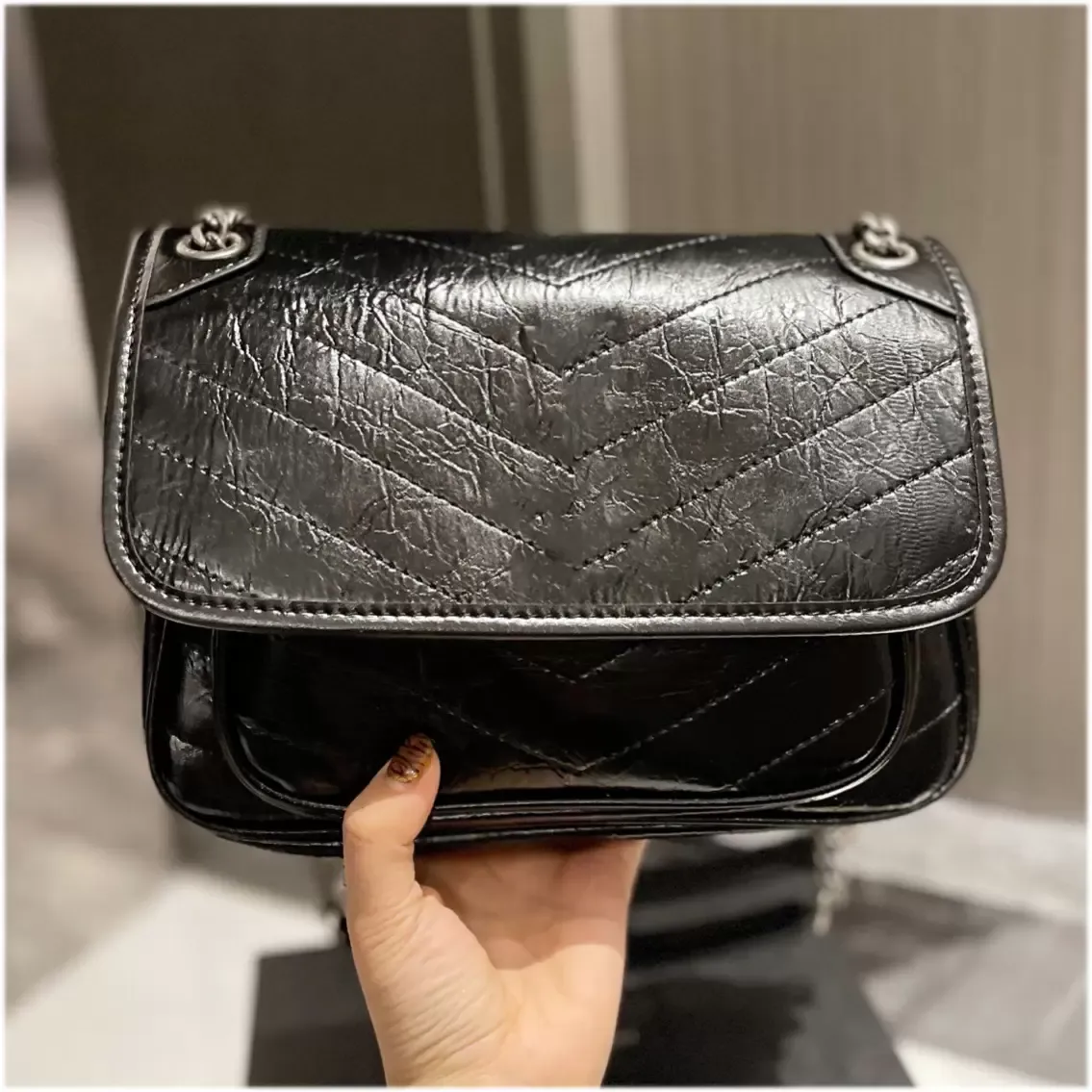 borsa a tracolla di design di lusso borsa postino in pelle cerata borse increspato niki donna portafoglio uomo borsa a tracolla borsa donna vintage
