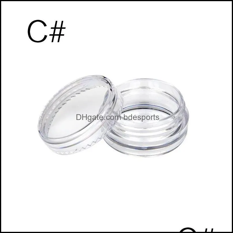 Transparent Small Bottle 2G/2.5G Cosmetic Empty Jar Pot Eyeshadow Lip Balm Face Cream Sample Container Drop Delivery 2021 Packing Boxes Of