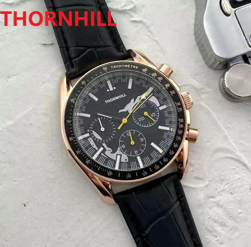 Premium Crime orologi da uomo al quarzo cronometro 43mm moda sei punti regali firmati piccoli quadranti funzionanti orologio da polso in pelle pregiata in acciaio inossidabile 2022 Montre De Luxe