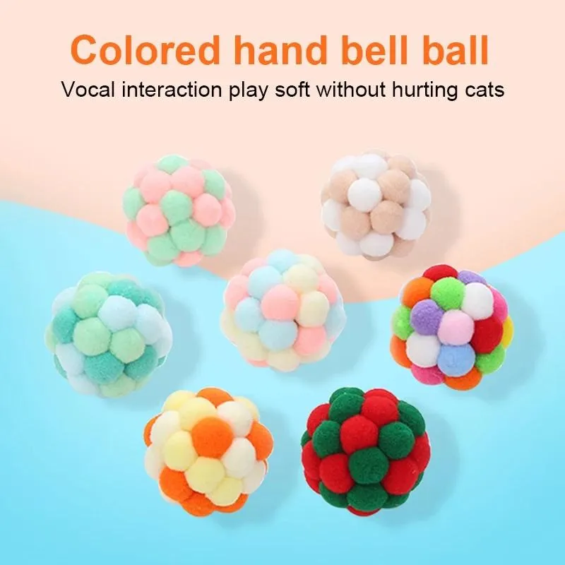 Pet Supplies Bell Ball Cat Toys Bouncy Ball Kitten Interactive Toy 4cm Cats Training With Bell Ring Playing Chew Balls w-01331