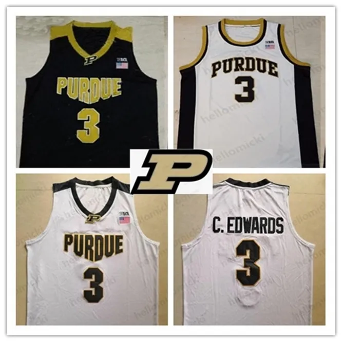 XFRSP Purdue Fourdue 3 Carsen Edwards V-Neck Koszykówka Okrągły Kołnierz Jersey Czarny Biały Złoty Mężczyźni Młodzież Kid Szyte Koszulki