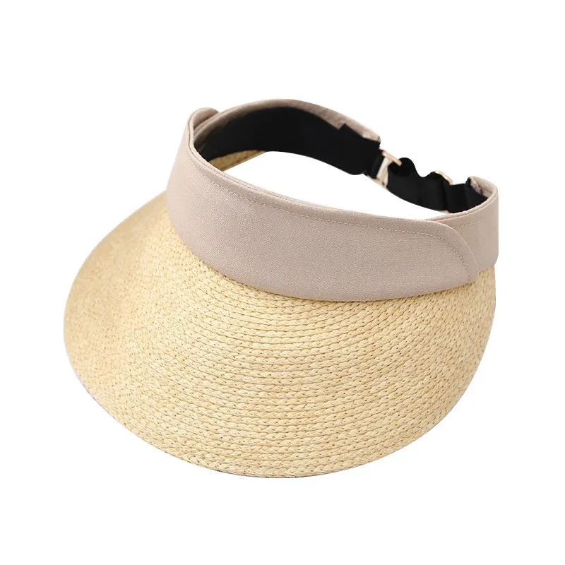 Berets Summer Sund Sun Protect Expt Top Hat Fashion All-Match Straw Straw Seaside Vacation Beach Trendberets