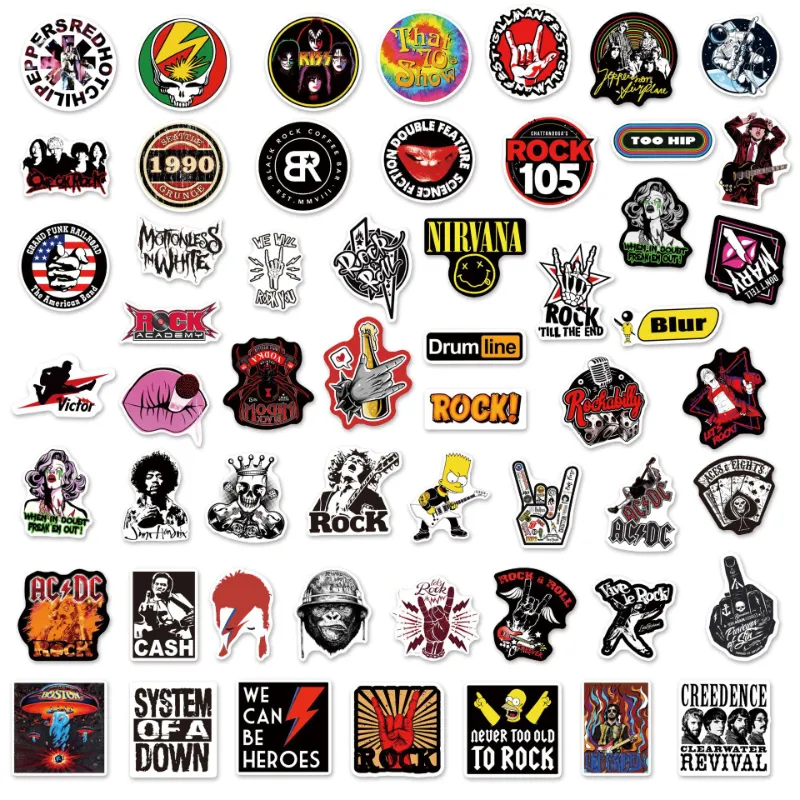 Lot de 100 autocollants Rock and Roll Stickers Punk Classique Vinyle  Imperméable Graffiti pour Ordinateur Portable Voitures Guitare Pare-chocs  Bouteille : : Cuisine et Maison