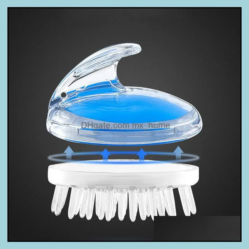 silicone head body massager shampoo scalp massage brush hair washing comb body shower brush-bath spa slimming massage-brush