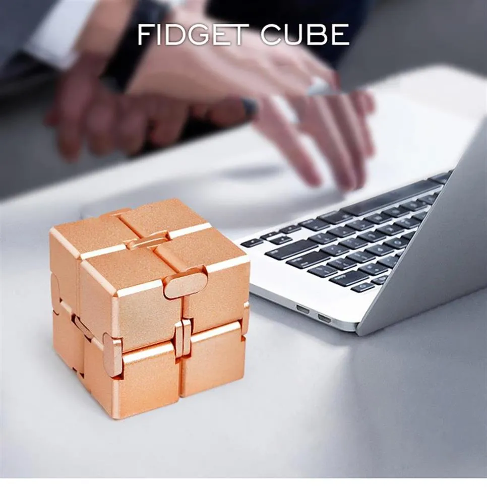 Epacket Antistress Infinite Cube Toys Aluminum Alloy Infinity Cube Office Flip Cubic Puzzle Stress Reliever Autism Relax Toy for A340C