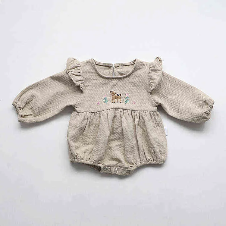 Automne 2022 nouveau coréen enfants vêtements bébé combinaison mignon barboteuse bébé filles tenue nouveau-né bébé vêtements G220510