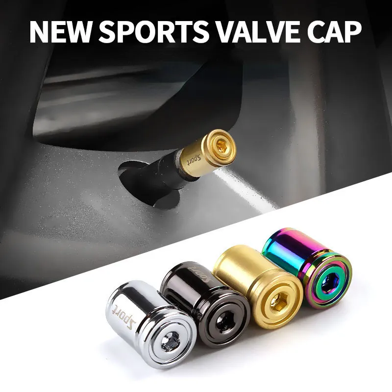 4Pcs Car American Valves Stems Valve Cap Tire Stem Caps Aluminium Guard Against Theft