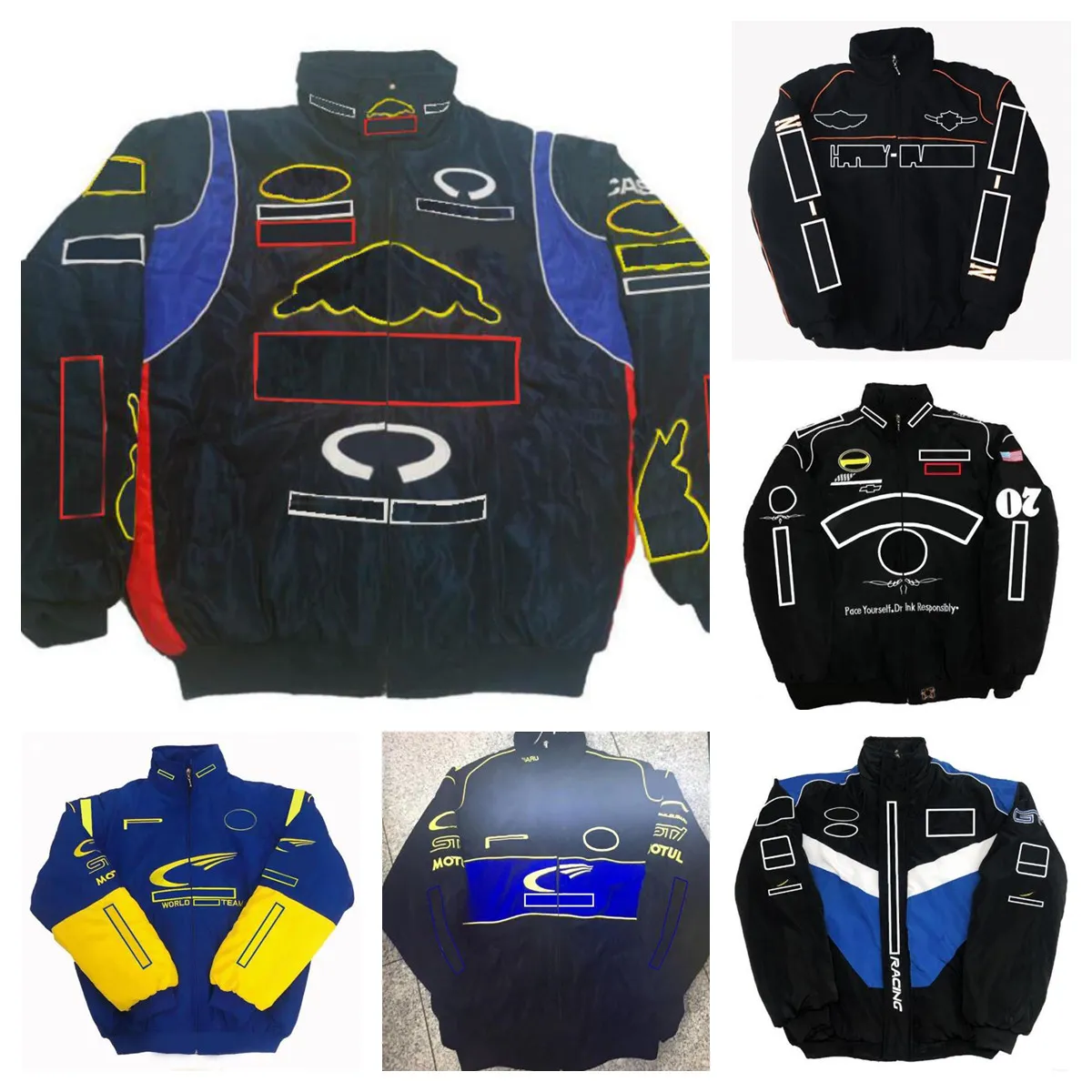 Herrjackor F1 Formel One Racing Jacket Autumn and Winter Team Full Embroidered Cotton Clothing Spot Sales Z9nl VG0S