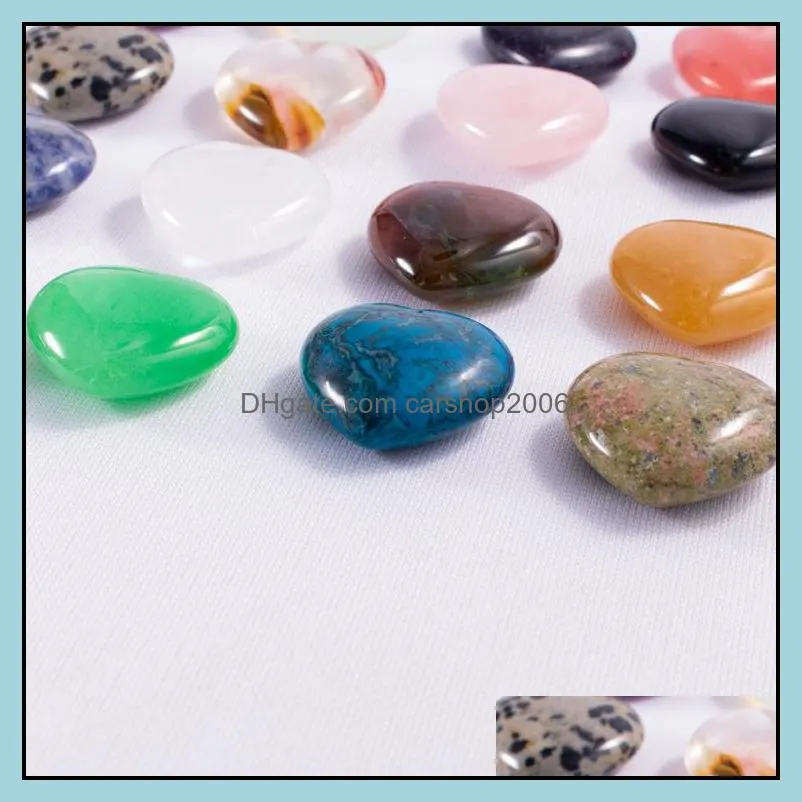 25mm love hearts natural crystal stone craft ornaments quartz healing crystals energy reiki gem living room decoration