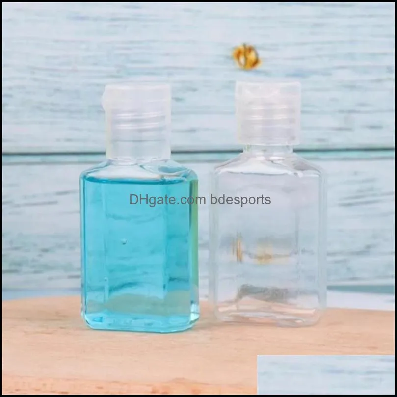 30ml 60ml Empty Clear Plastic Refillable Flip Top Bottle Transparent Bottles for Hand Sanitizer Shampoo