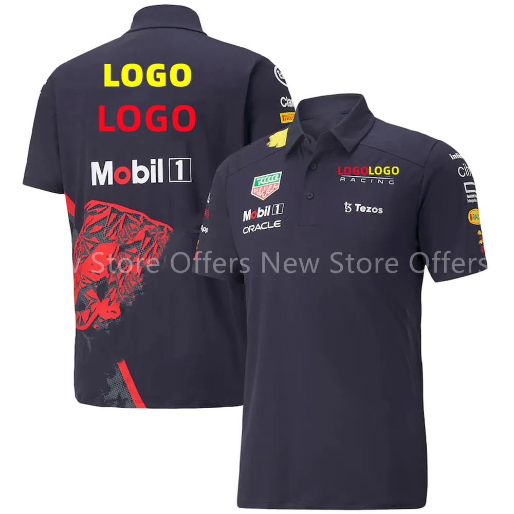 2022 F1 Team Racing Polo da uomo Oracle Bull Colore rosso Max Verstappen Formula Team Kit Web ufficiale Fan Party