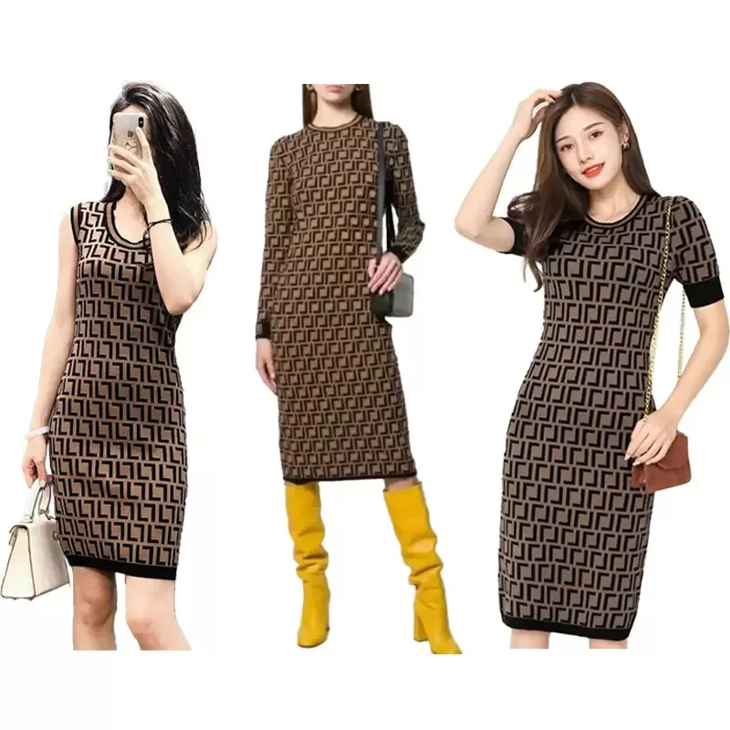 Casual cotton knit dresses shop
