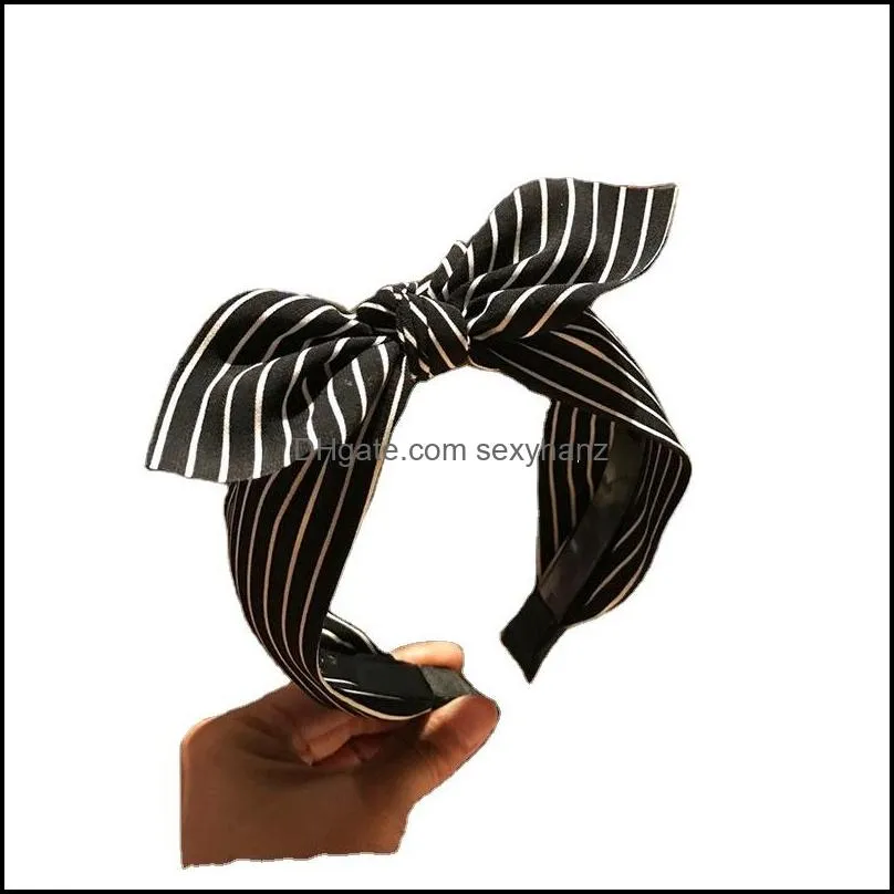 Wide Top Knot Striped Hair Bands For Women Headdress Cloth Headband Bezel Girls Hairband Hair Hoop Female Hair Accessories 536 Z2