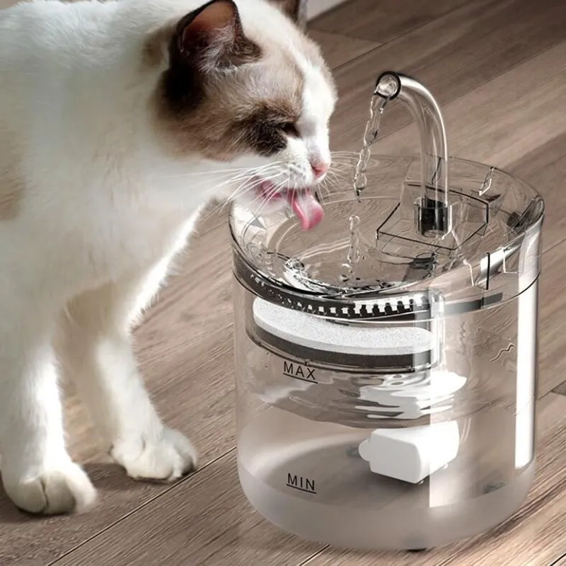 Automatic Pet Water Fountain 1.8L Capacity Transparent Filter Sensor Kit for Cats Dogs