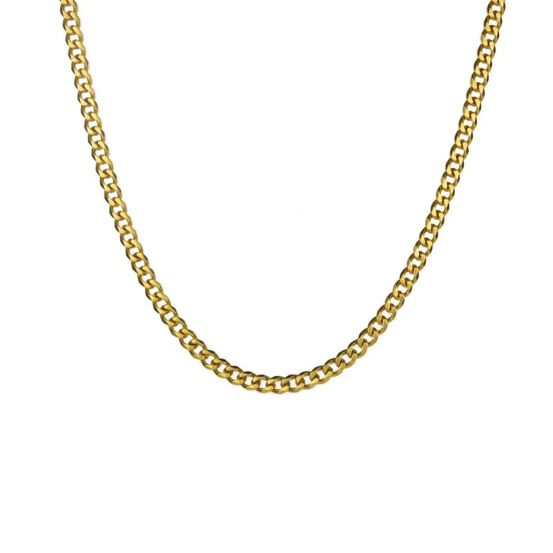 Chaînes Hip Hop couleur or acier inoxydable 5mm largeur Six côtés coupe hommes femmes collier Cuba chaîne colliers pour bijoux cadeau