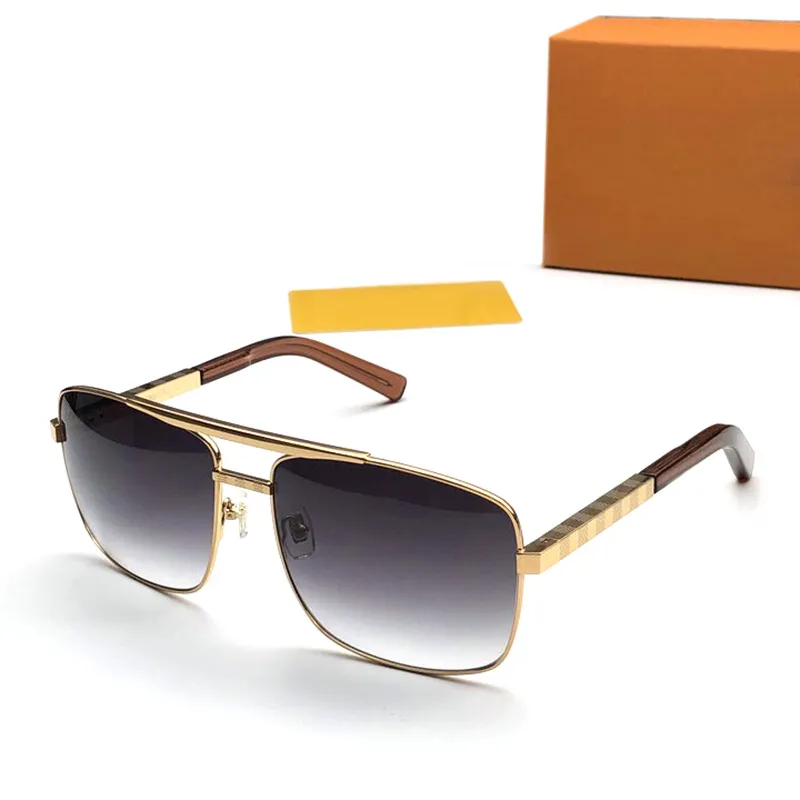 Klassisk attityd solglasögon för män kvinnor fyrkantiga ram v designer solglasögon unisex uv400 skydd guldpläterade glasögon ramar glasögon lunettes kommer med låda