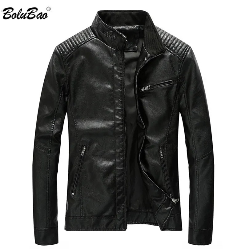 Bolubao Fashion Men's Pu Jackets Coats Motorcycle Leather Jukets Men Autumn Leather Clothing Sale Casual Brand Coats 201127