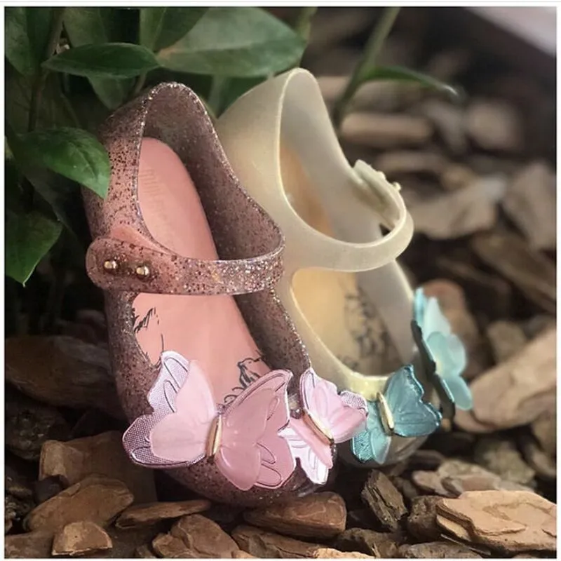 Sparkle Butterfly Jelly Shoes Original Mini Melissa Princess Beach Sandals Fashion Pvc Seecin Shoes Hmi039 220409 2 033 DHgate