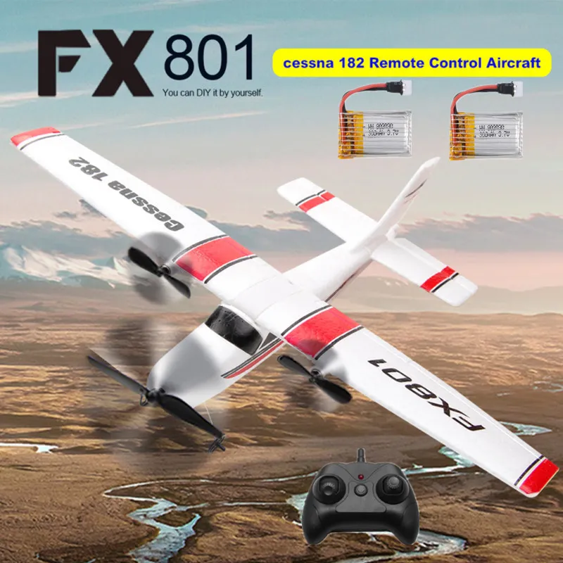 RC -Flugzeugspielzeug Cessnas 2 4GHz 2Ch EPP Craft Foam Elektrische Outdoor -Fernbedienung Segelflugzeug FX 801 Flugzeug DIY Festflügelflugzeug 220713