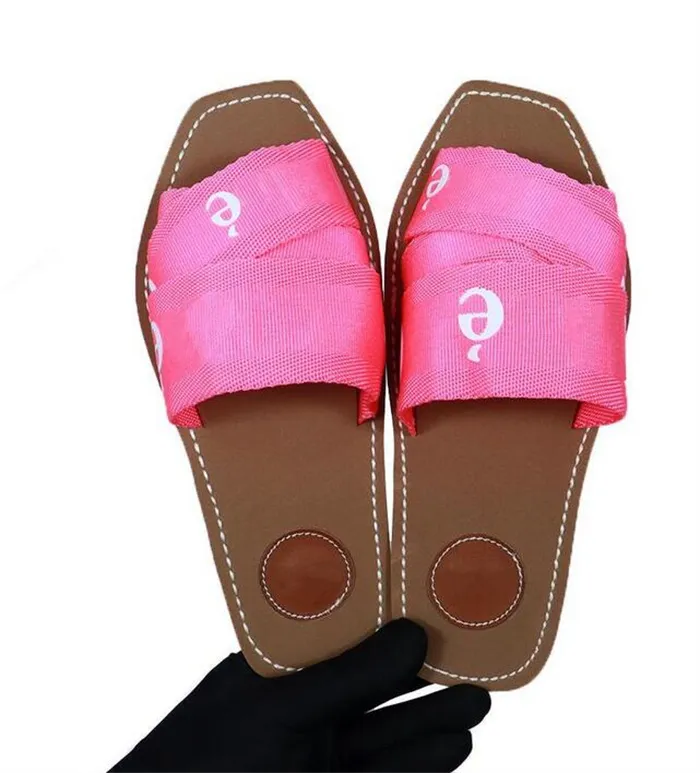 2022 Women Flat Canvas Clipper Designer Sandal Fashion Woody Beige Pink Fade Black Chestnut Nude Red Aqua University Blue Sand Sandels Slippers 35-42
