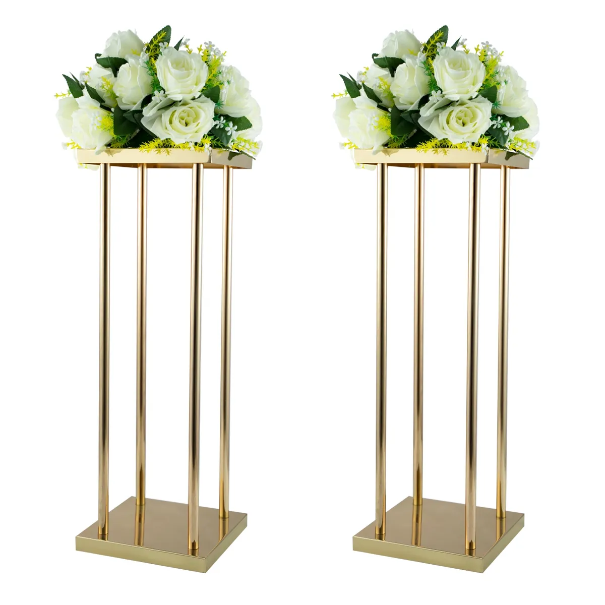 Decoratie topverkoper bruiloft decoratie centerpieces rechthoek bloemen stands metalen bloem vaas standaard benodigdheden imake167