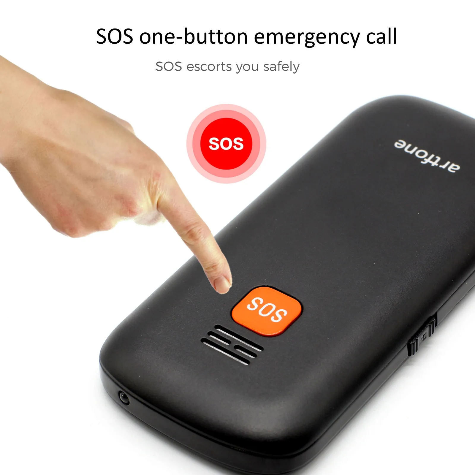 Téléphone Senior Artfone CS181 - Grandes Touches, Bouton SOS, Batterie 800mAh, Double SIM, Torche, FM - Débloqué Et Simple D'utilisation