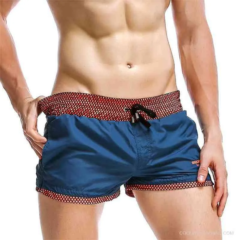 Seobean wyłożone szorty Siatki męskie letnie bieg krótki cortos hombre pantalones kieszeń kieszonkowe szorty potowe podszewce Fishnet Bezpieczeństwo 210322