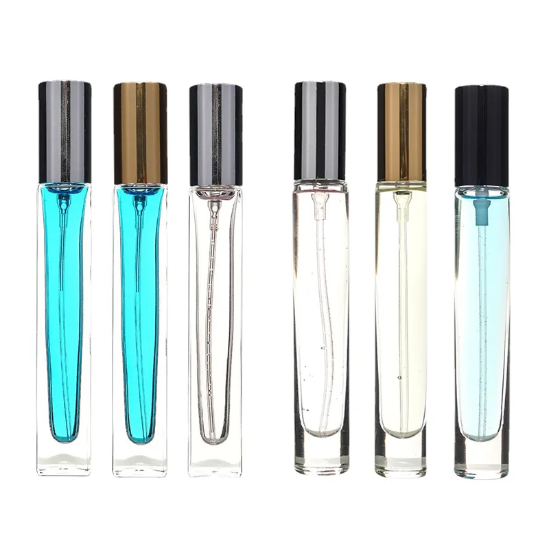 Herbruikbare mini -parfumfles 10 ml glas heldere spray fles reis draagbare verstrekking verst versterker lege cosmetische flessen