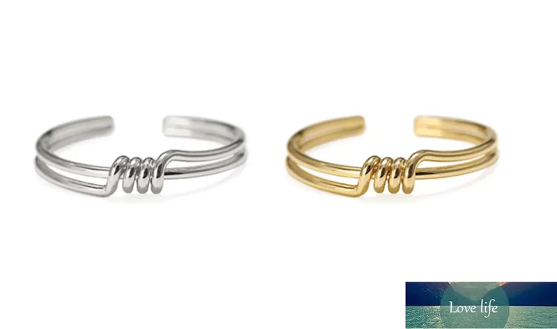 Bracelet Européen et American Art Minimal Art Noué Bracelet Ouverture de vent Design Spirale Creative Fashion Bracelet en laiton plaqué or bracelet