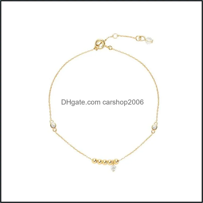 Link, Chain Arrival Fine Ball Bracelet With Cubic Zirconia Dangle Delicate Minimalist Modern Basic Adjustable Women Gift1